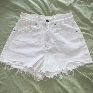 Cotton On Bright White Distressed Jean Shorts